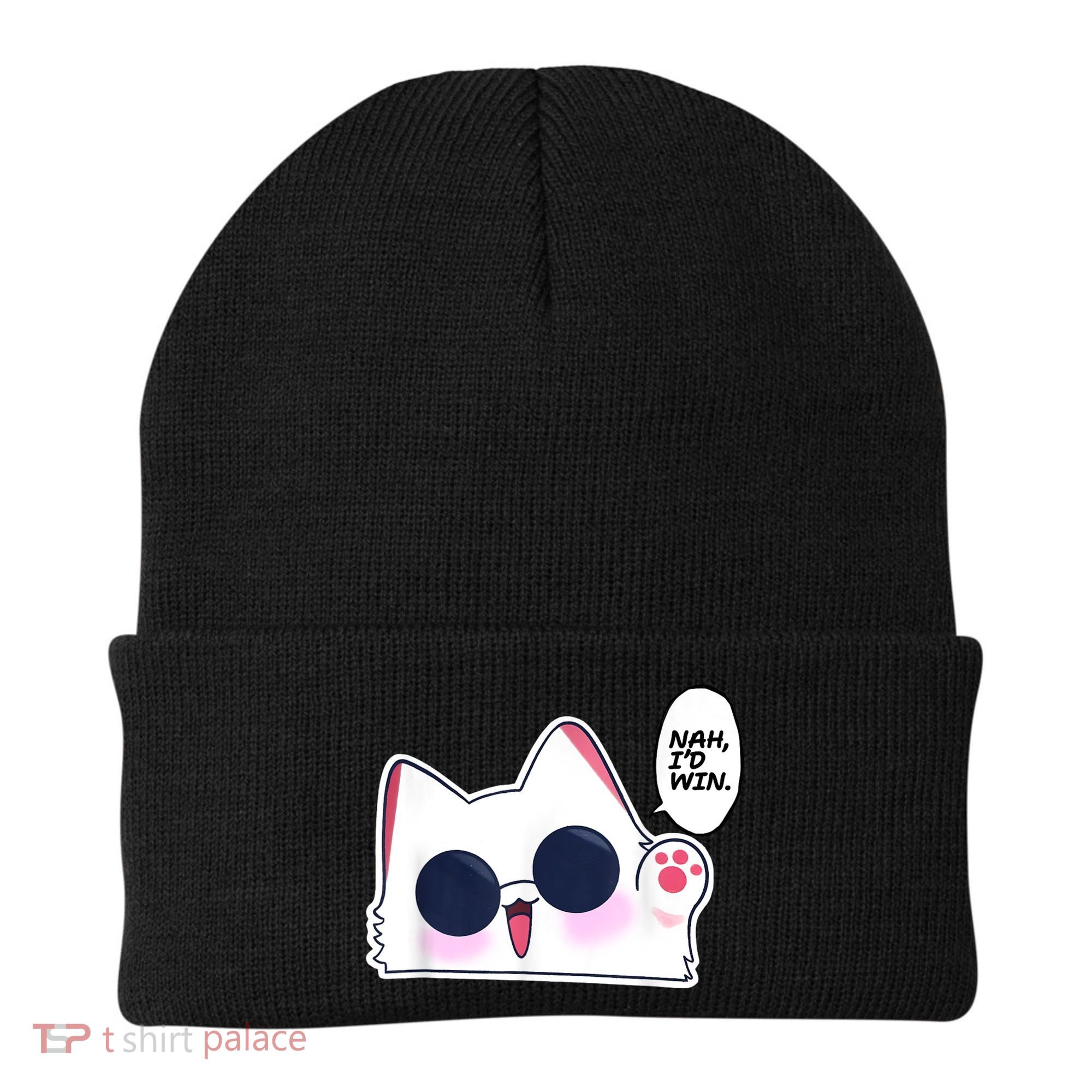 Cute Funny Cat Anime Meme Nah Id Win Gojo Cat Beanie
