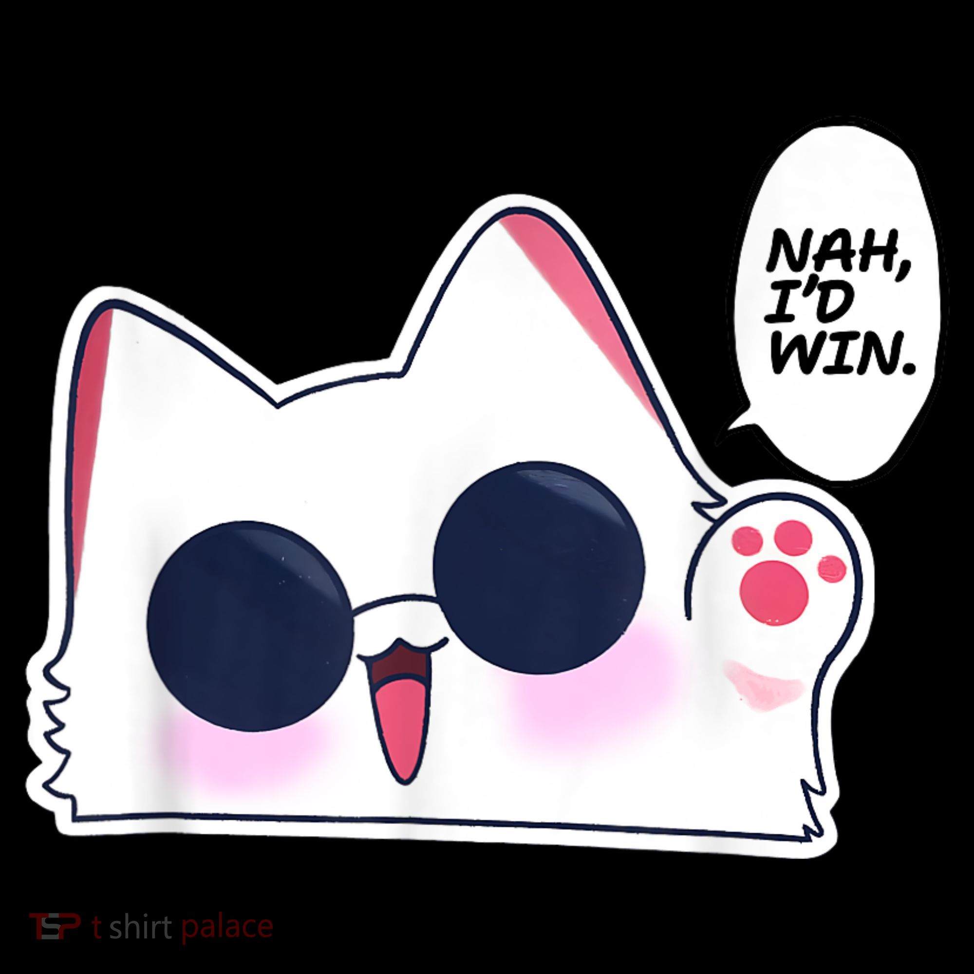 Cute Funny Cat Anime Meme Nah Id Win Gojo Cat Coaster