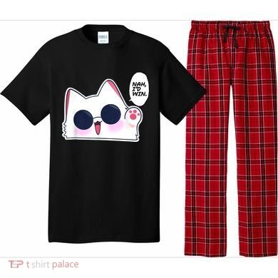 Cute Funny Cat Anime Meme Nah Id Win Gojo Cat Pajama Set