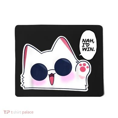 Cute Funny Cat Anime Meme Nah Id Win Gojo Cat Mousepad