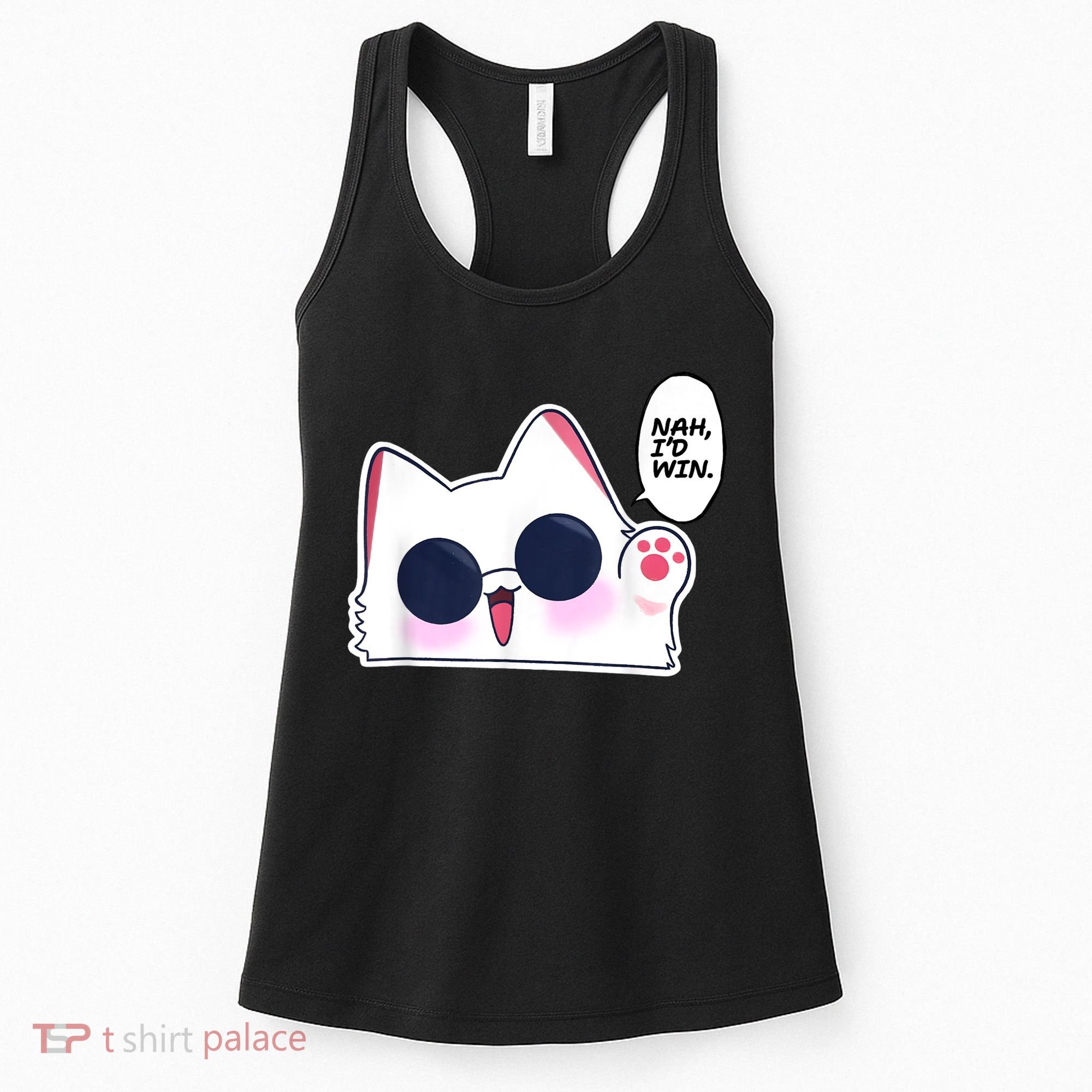 Cute Funny Cat Anime Meme Nah Id Win Gojo Cat Women's Tank Top