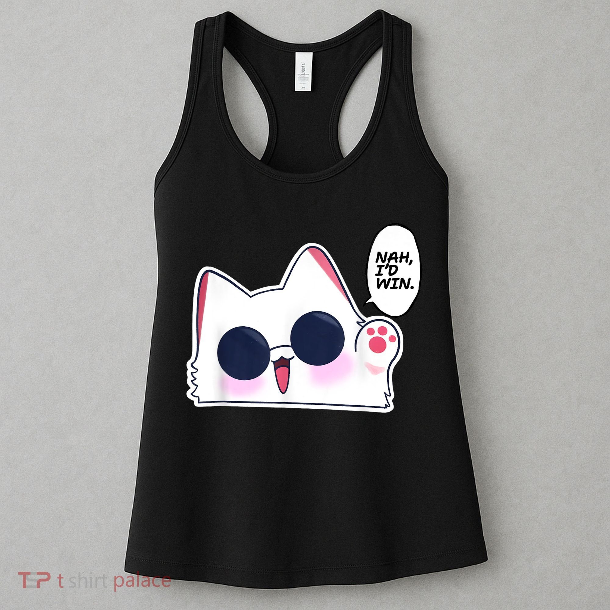 Cute Funny Cat Anime Meme Nah Id Win Gojo Cat Women's Tank Top