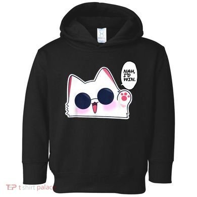 Cute Funny Cat Anime Meme Nah Id Win Gojo Cat Toddler Hoodie