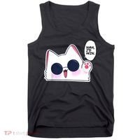 Cute Funny Cat Anime Meme Nah Id Win Gojo Cat Tank Top thumb 0
