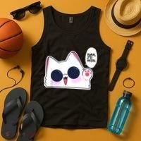 Cute Funny Cat Anime Meme Nah Id Win Gojo Cat Tank Top thumb 4
