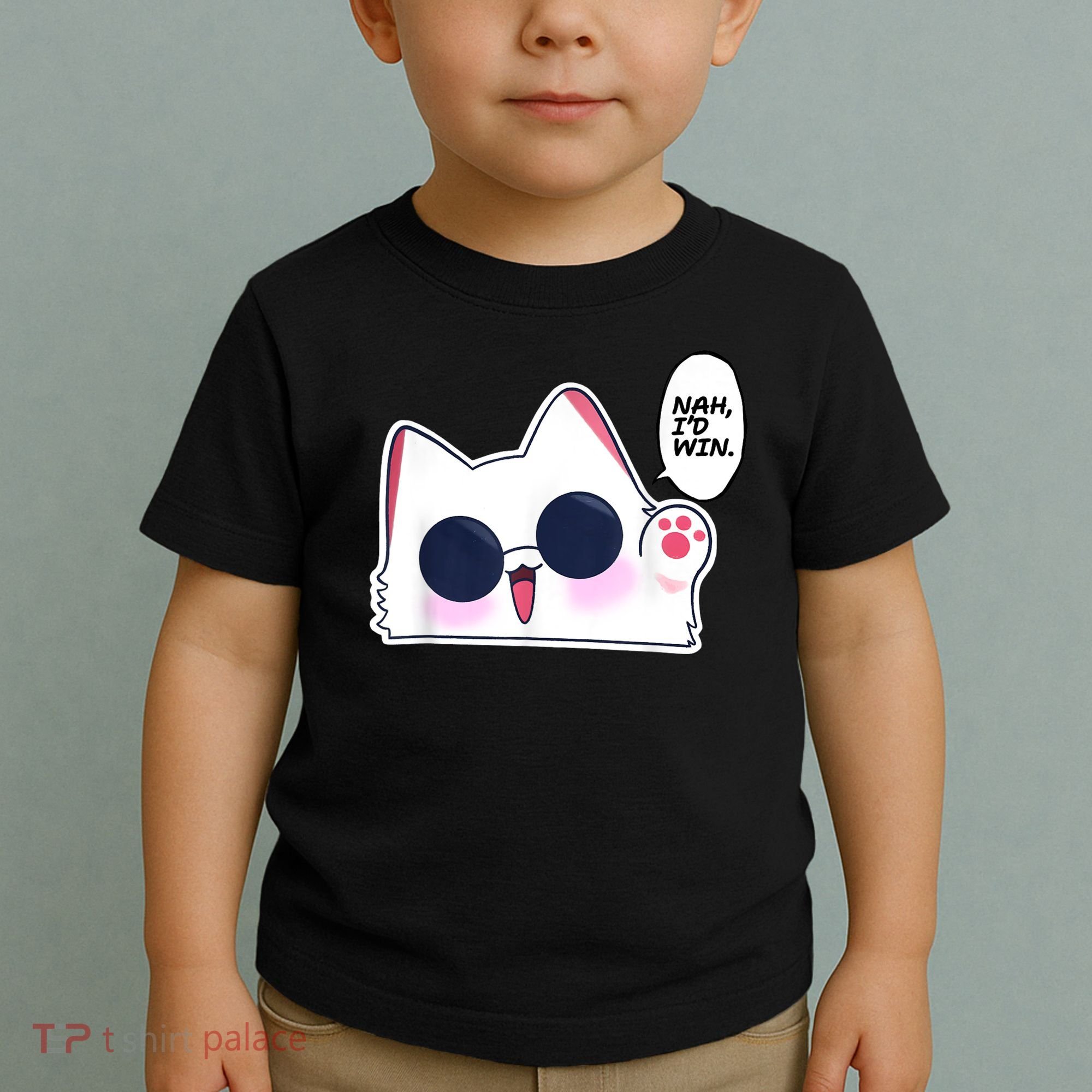 Cute Funny Cat Anime Meme Nah Id Win Gojo Cat Toddler T-Shirt