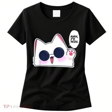 Cute Funny Cat Anime Meme Nah Id Win Gojo Cat Women's T-Shirt