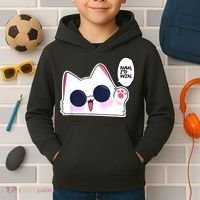 Cute Funny Cat Anime Meme Nah Id Win Gojo Cat Kids Hoodie thumb 2