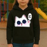 Cute Funny Cat Anime Meme Nah Id Win Gojo Cat Kids Hoodie thumb 3