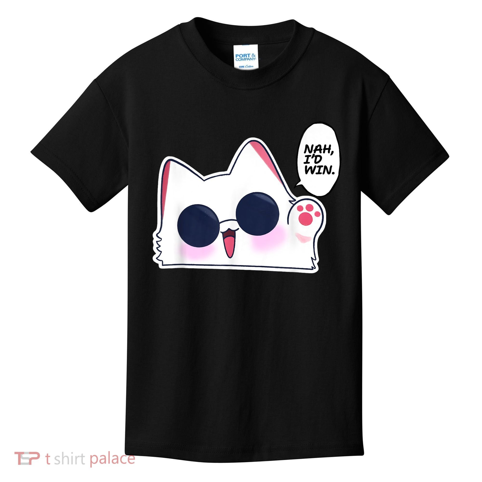 Cute Funny Cat Anime Meme Nah Id Win Gojo Cat Kids T-Shirt