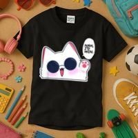 Cute Funny Cat Anime Meme Nah Id Win Gojo Cat Kids T-Shirt thumb 3