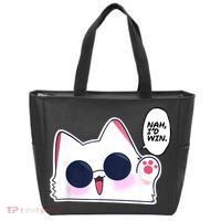 Cute Funny Cat Anime Meme Nah Id Win Gojo Cat Tote Bag thumb 0