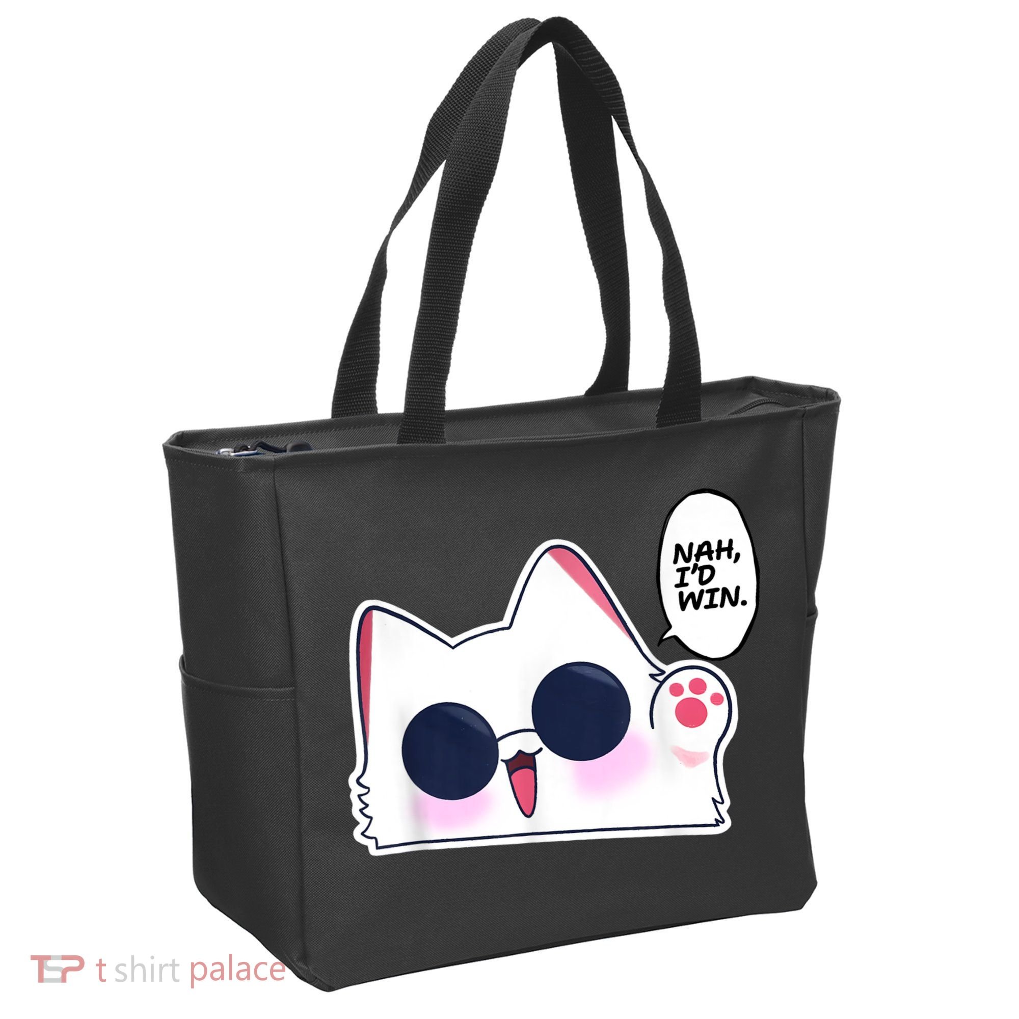 Cute Funny Cat Anime Meme Nah Id Win Gojo Cat Tote Bag