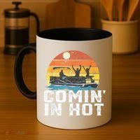 Cute Funny Comin In Hot Pontoon Boat Funny Boating Lake For Dad Coffee Mug thumb 4