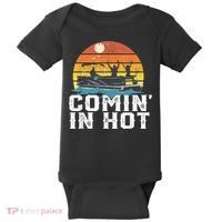 Cute Funny Comin In Hot Pontoon Boat Funny Boating Lake For Dad Baby Bodysuit thumb 0
