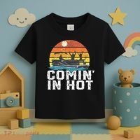 Cute Funny Comin In Hot Pontoon Boat Funny Boating Lake For Dad Toddler T-Shirt thumb 3