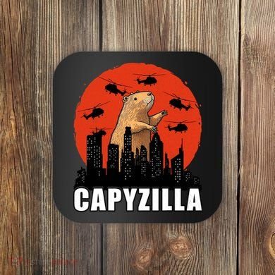 Capybara Funny Capybara Rodent Capyzilla Funny Coaster