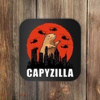 Capybara Funny Capybara Rodent Capyzilla Funny Coaster thumb 0