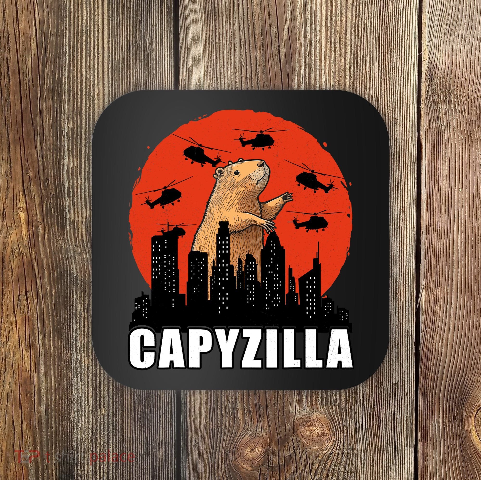 Capybara Funny Capybara Rodent Capyzilla Funny Coaster
