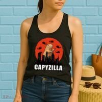 Capybara Funny Capybara Rodent Capyzilla Funny Women's Tank Top thumb 2