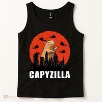 Capybara Funny Capybara Rodent Capyzilla Funny Tank Top thumb 2