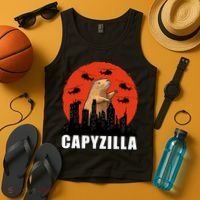 Capybara Funny Capybara Rodent Capyzilla Funny Tank Top thumb 4