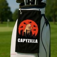 Capybara Funny Capybara Rodent Capyzilla Funny Golf Towel thumb 2