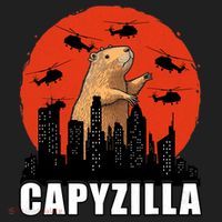 Capybara Funny Capybara Rodent Capyzilla Funny Golf Towel thumb 3