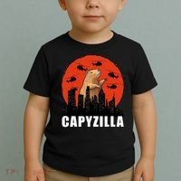 Capybara Funny Capybara Rodent Capyzilla Funny Toddler T-Shirt thumb 2