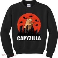 Capybara Funny Capybara Rodent Capyzilla Funny Kids Sweatshirt thumb 0
