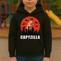 Capybara Funny Capybara Rodent Capyzilla Funny Kids Hoodie thumb 3