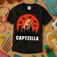 Capybara Funny Capybara Rodent Capyzilla Funny Kids T-Shirt thumb 3