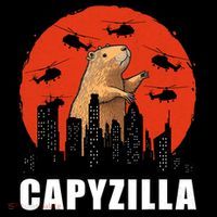 Capybara Funny Capybara Rodent Capyzilla Funny Kids T-Shirt thumb 4