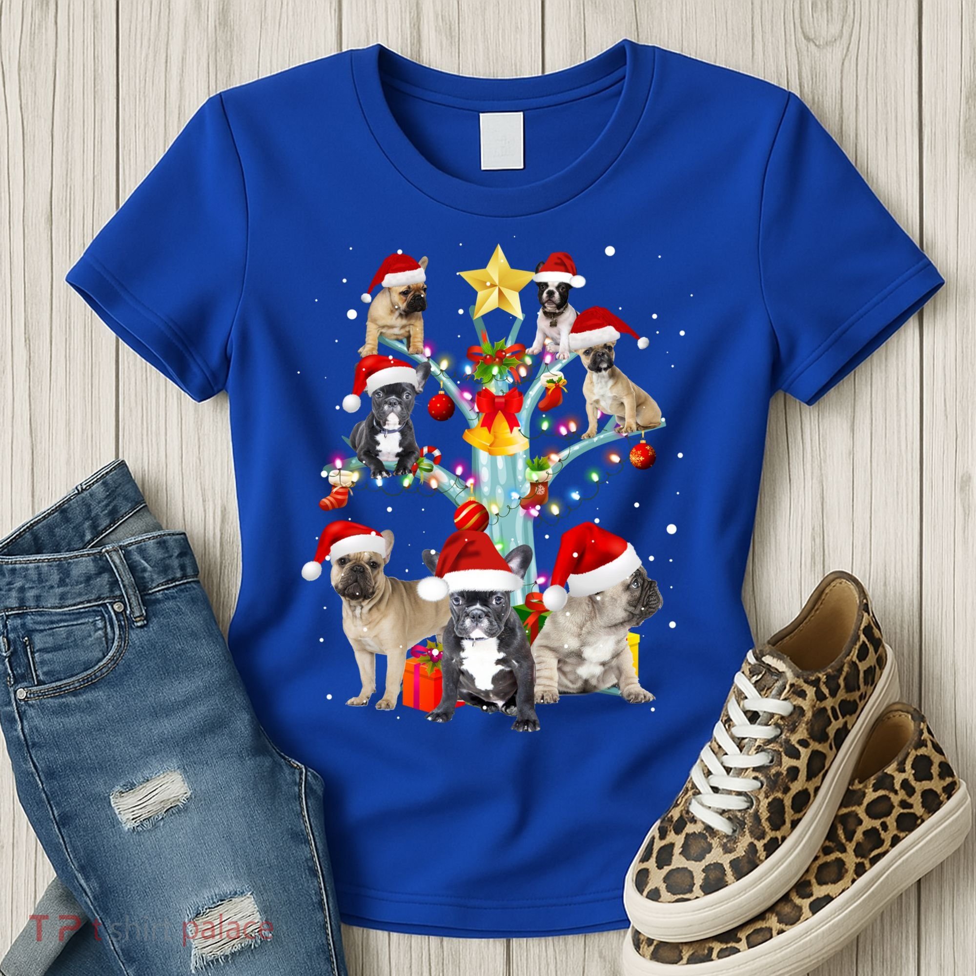 Cute Frenchbulldog Christmas In Tree Dog Lovers Gift Xmas Gift Women's T-Shirt