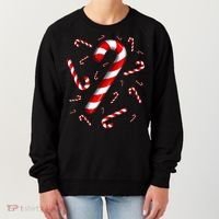 Christmas Flying Candy Cane Lover Taster Red And White Woman Women's Sweatshirt thumb 0