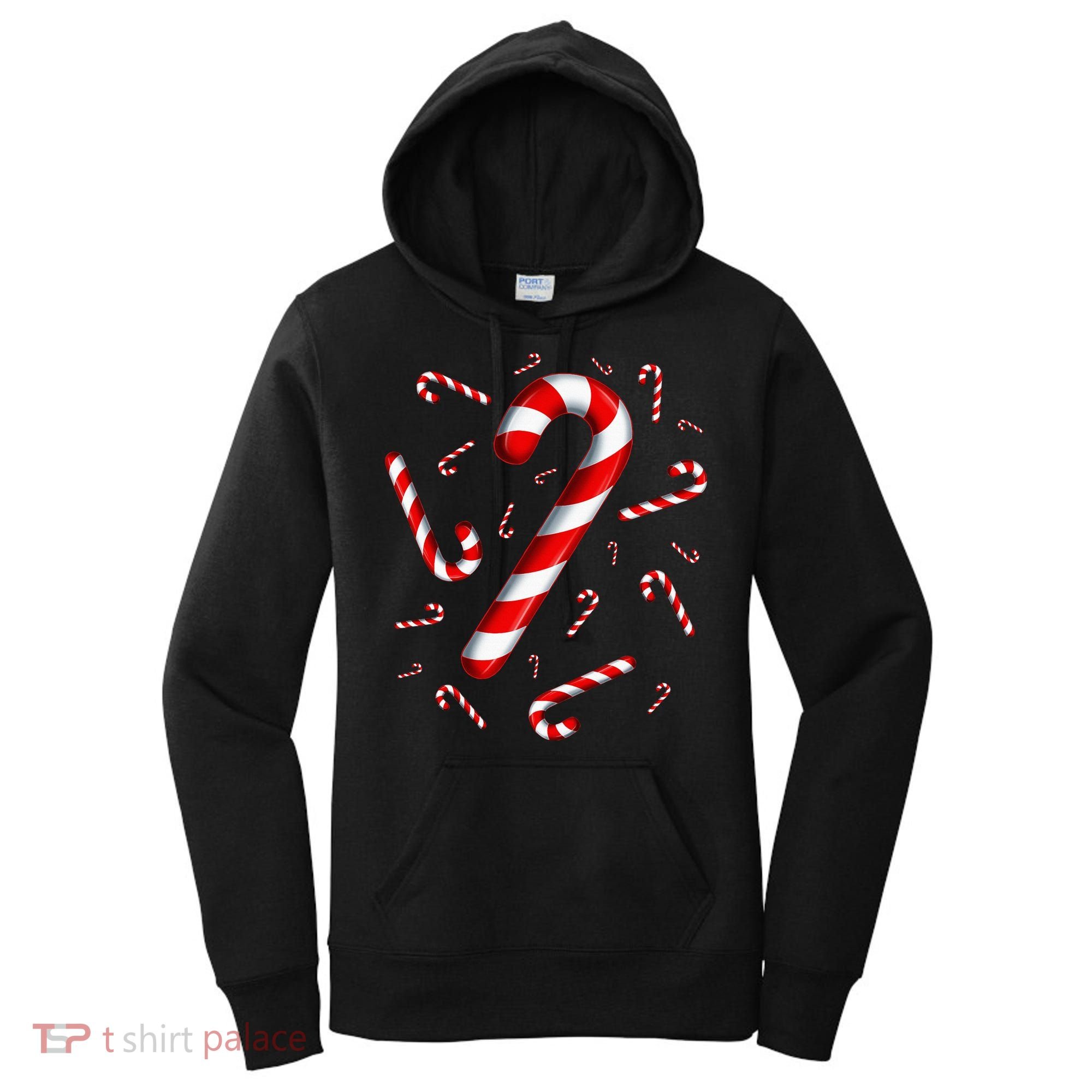 Christmas Flying Candy Cane Lover Taster Red And White Woman Women's Hoodie
