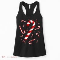 Christmas Flying Candy Cane Lover Taster Red And White Woman Women's Tank Top thumb 0