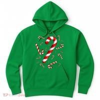 Christmas Flying Candy Cane Lover Taster Red And White Woman Hoodie thumb 0