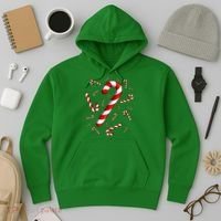 Christmas Flying Candy Cane Lover Taster Red And White Woman Hoodie thumb 3