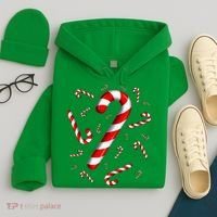 Christmas Flying Candy Cane Lover Taster Red And White Woman Hoodie thumb 4