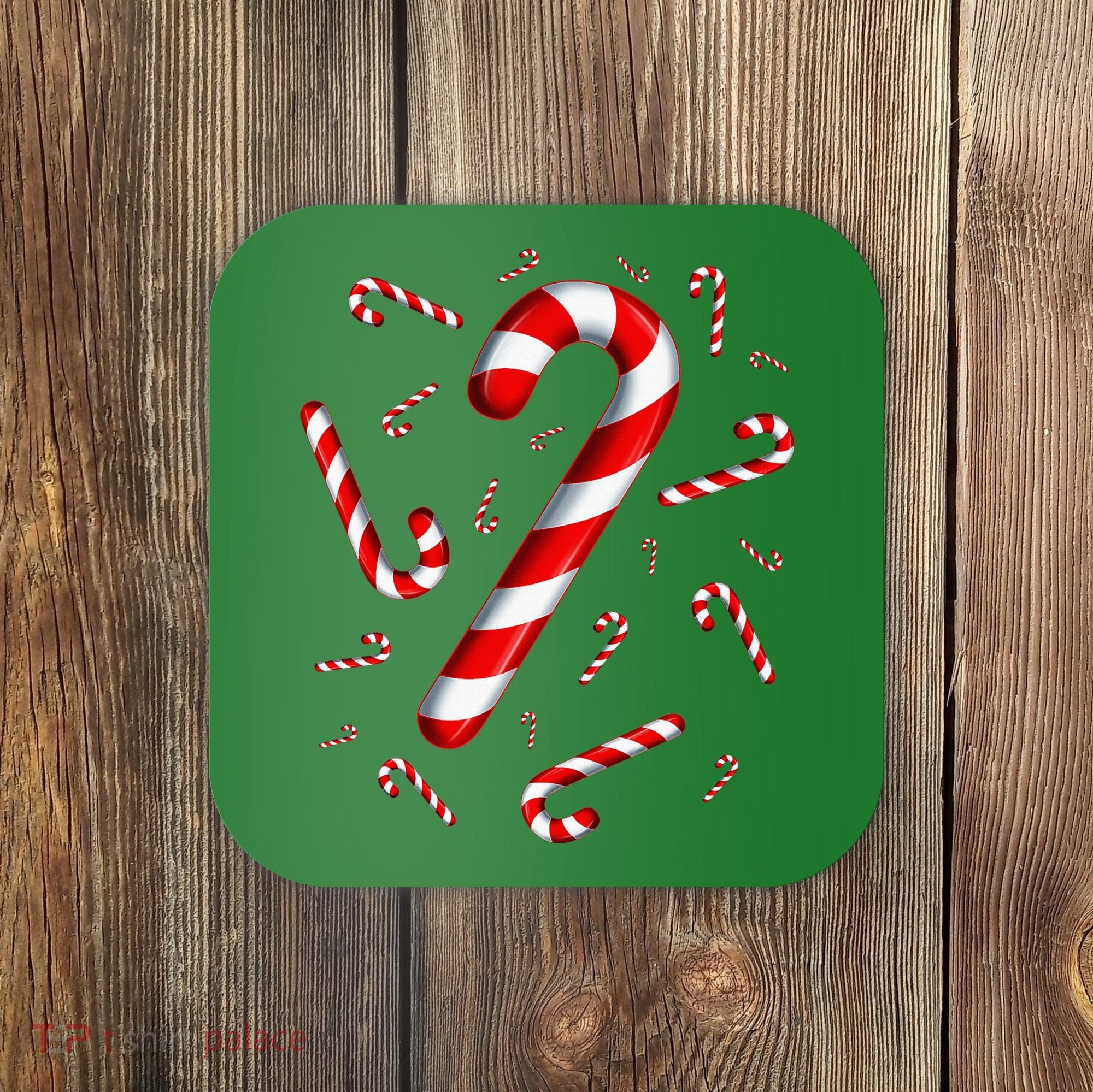 Christmas Flying Candy Cane Lover Taster Red And White Woman Coaster