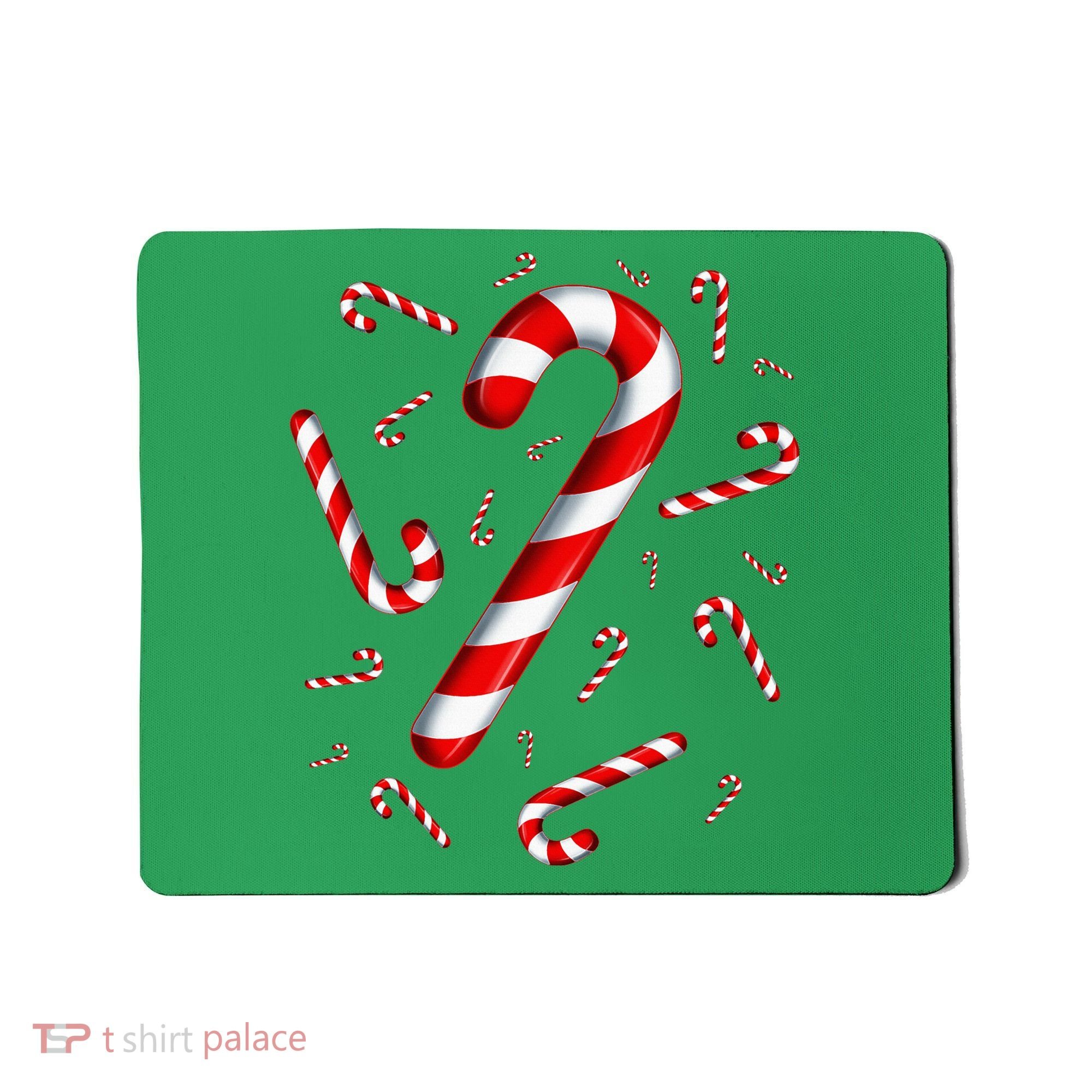 Christmas Flying Candy Cane Lover Taster Red And White Woman Mousepad