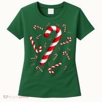 Christmas Flying Candy Cane Lover Taster Red And White Woman Women's T-Shirt thumb 0
