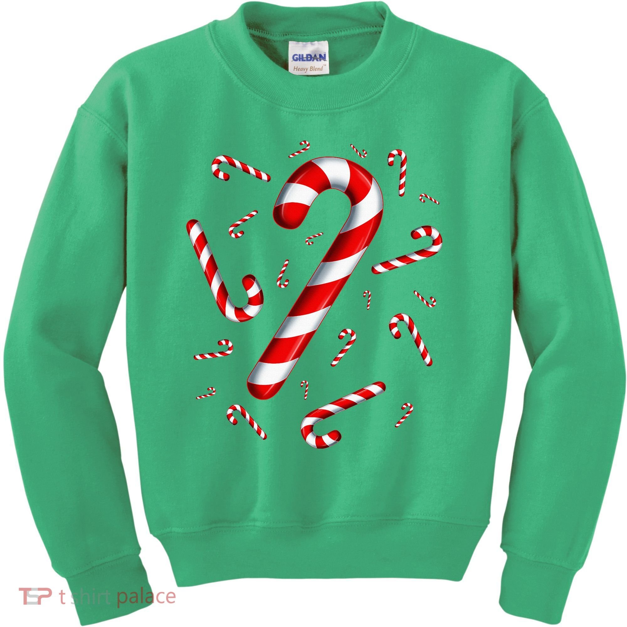 Christmas Flying Candy Cane Lover Taster Red And White Woman Kids Sweatshirt