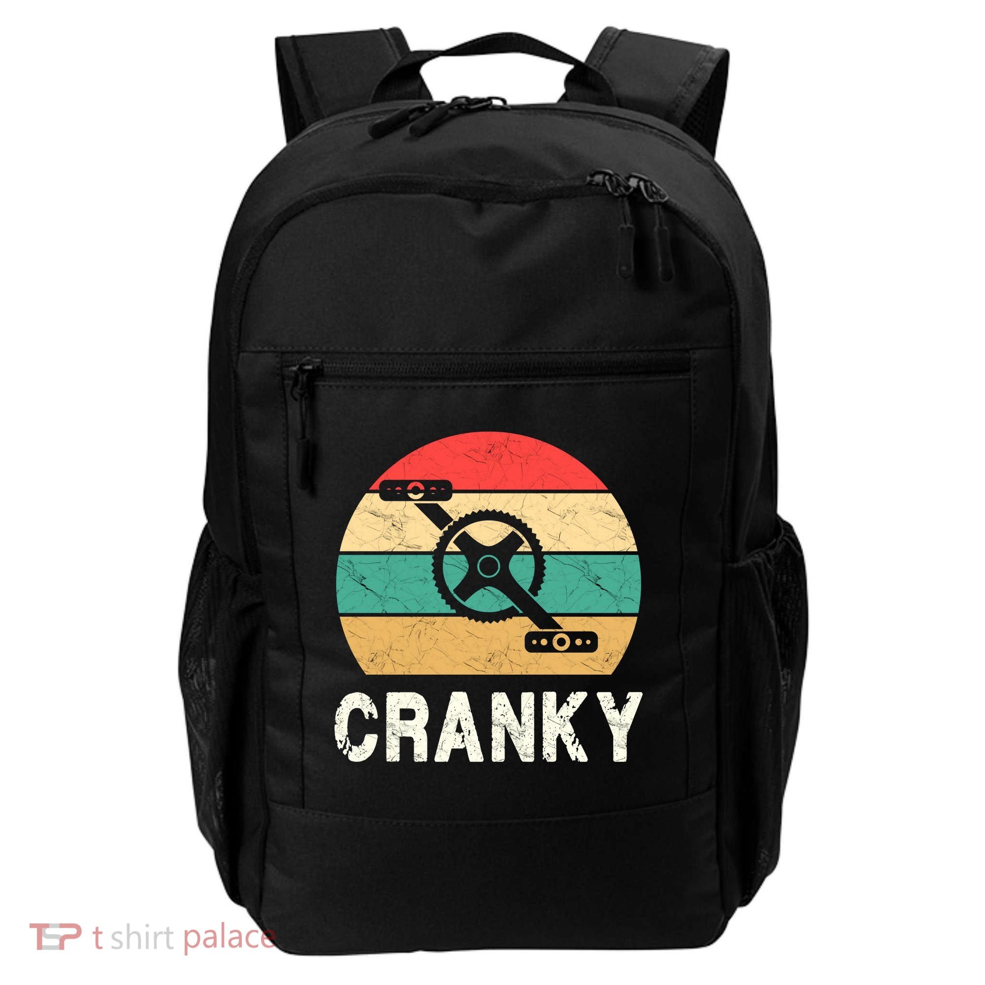 Cranky Funny Cyclist Retro Distressed Look Backpack