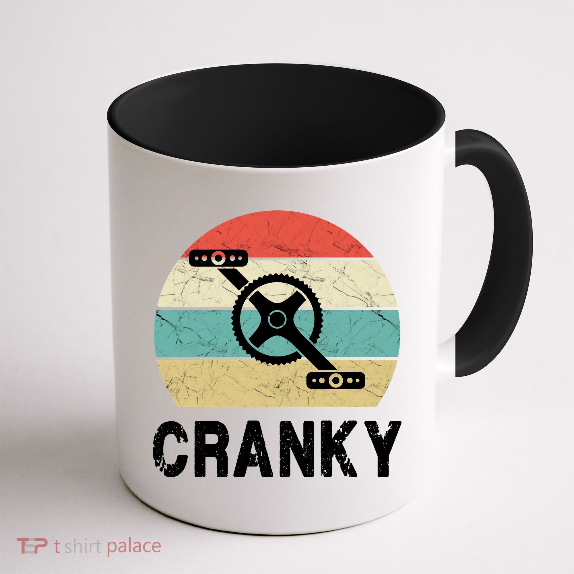 Cranky Funny Cyclist Retro Distressed Look Coffee Mug