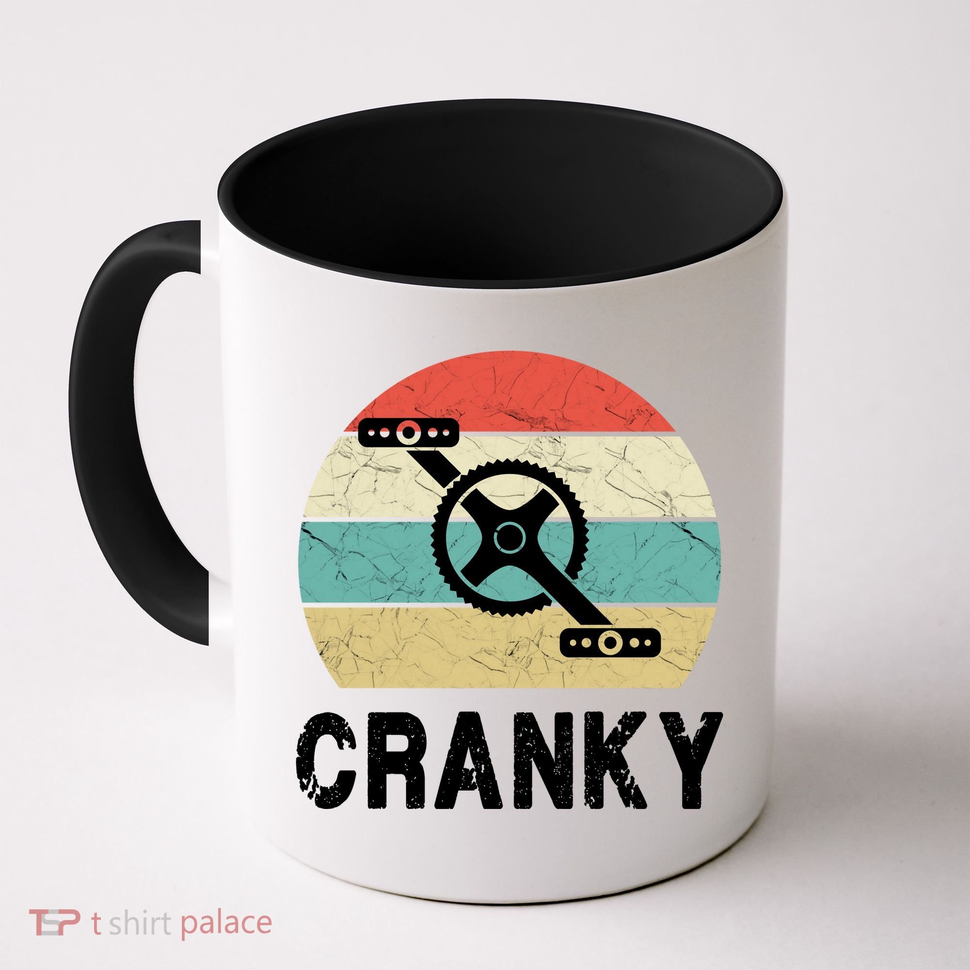 Cranky Funny Cyclist Retro Distressed Look Coffee Mug