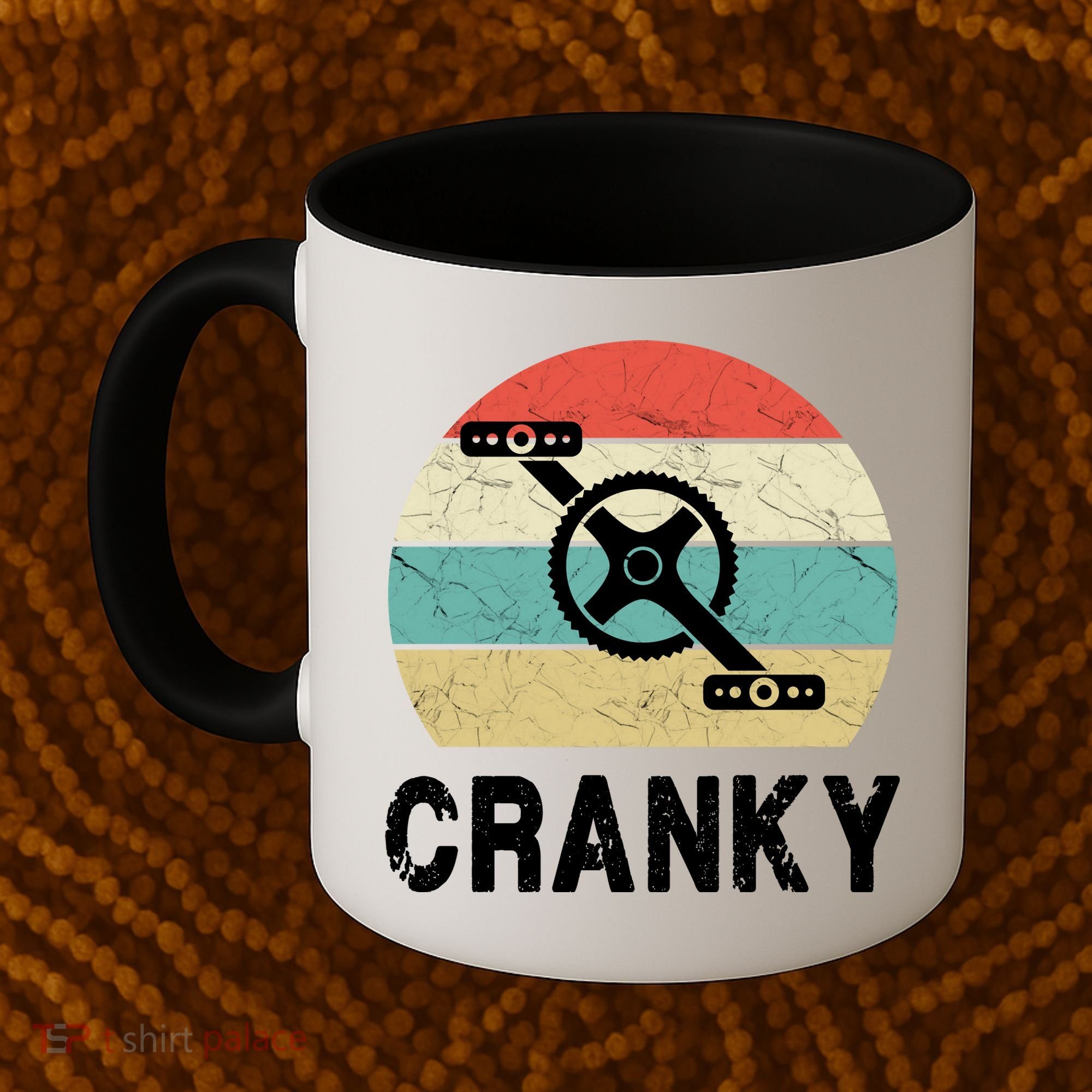 Cranky Funny Cyclist Retro Distressed Look Coffee Mug