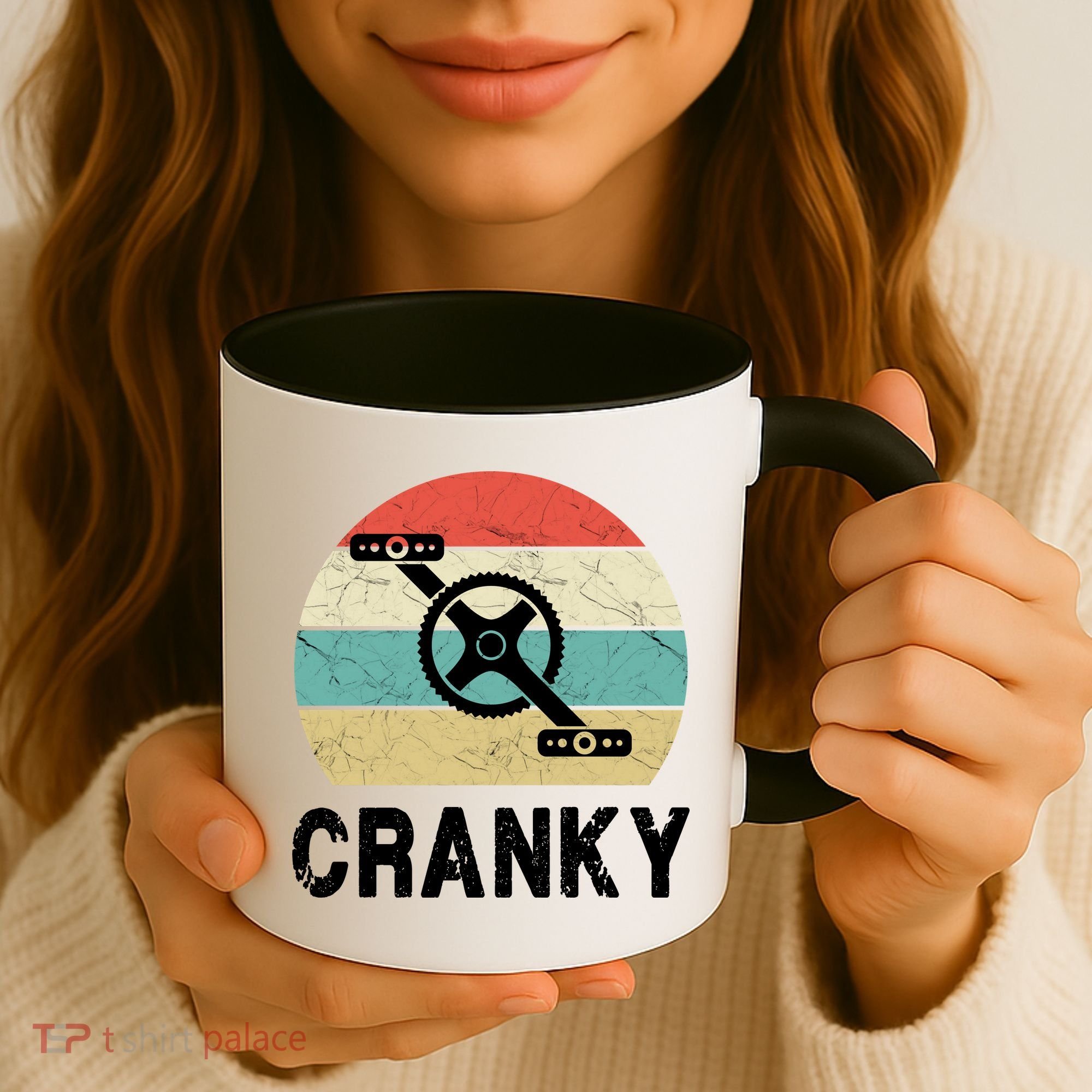 Cranky Funny Cyclist Retro Distressed Look Coffee Mug