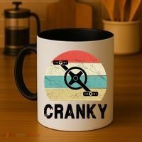 Cranky Funny Cyclist Retro Distressed Look Coffee Mug thumb 4